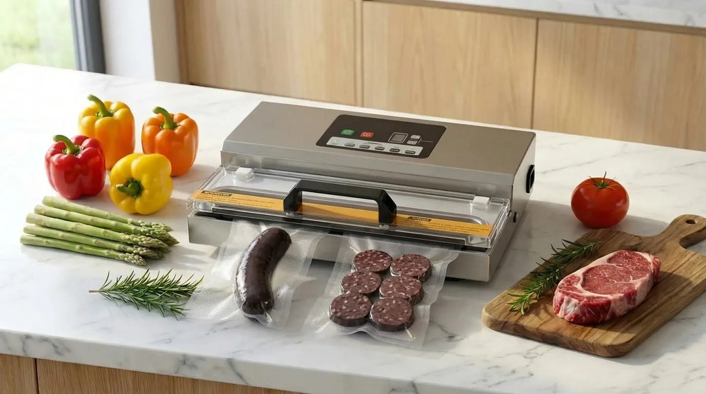 Machine sous vide qui met du boudin noir sous vide