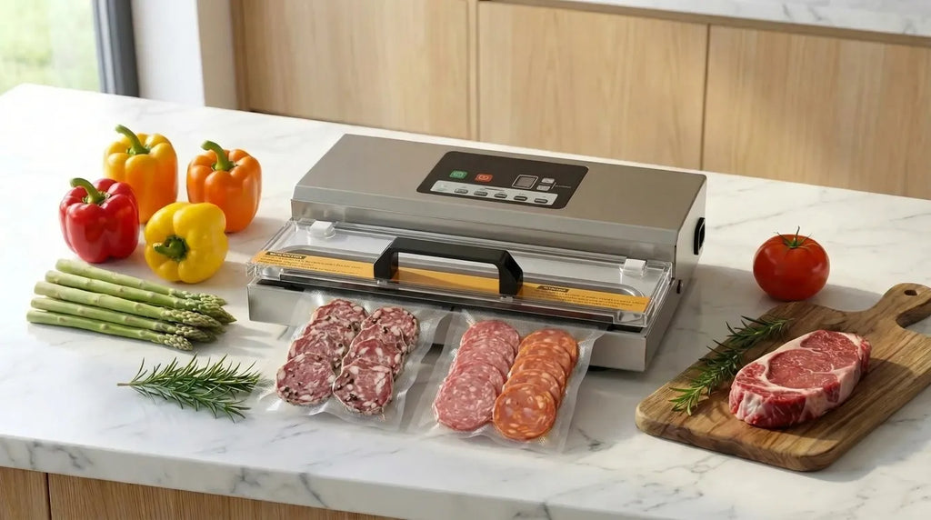 Machine sous vide qui met du saussisson sous vide