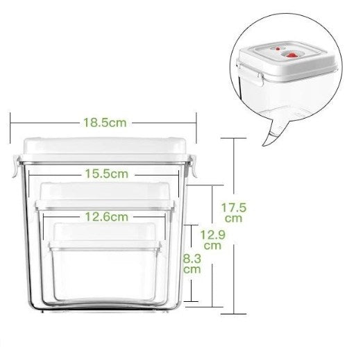 Boite de conservation alimentaire sous vide - (LOT DE 3)