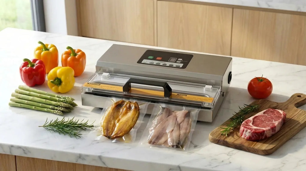 Machine sous vide qui met du hareng fumé sous vide