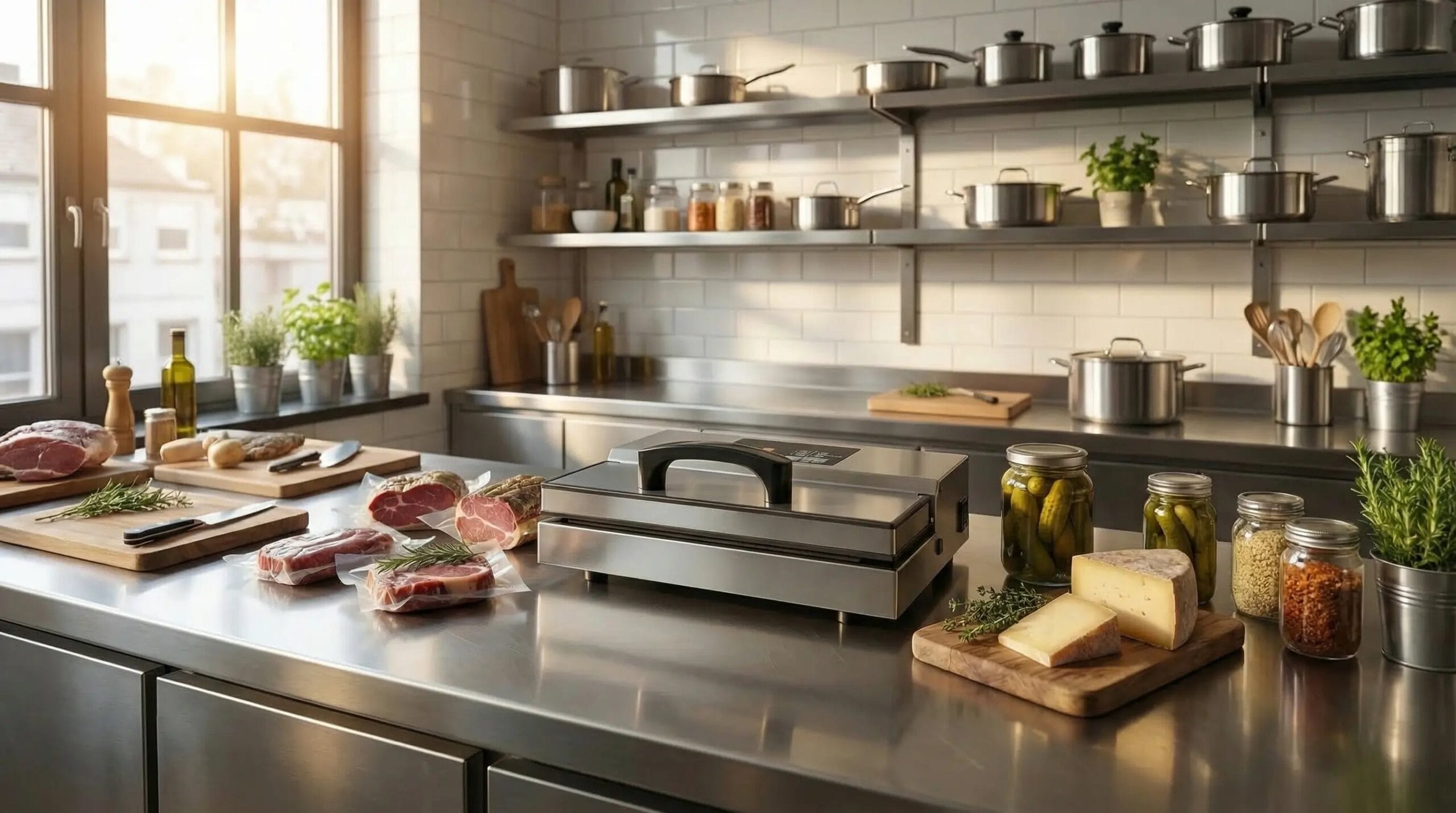 Máquina de vácuo profissional em inox Combisteel